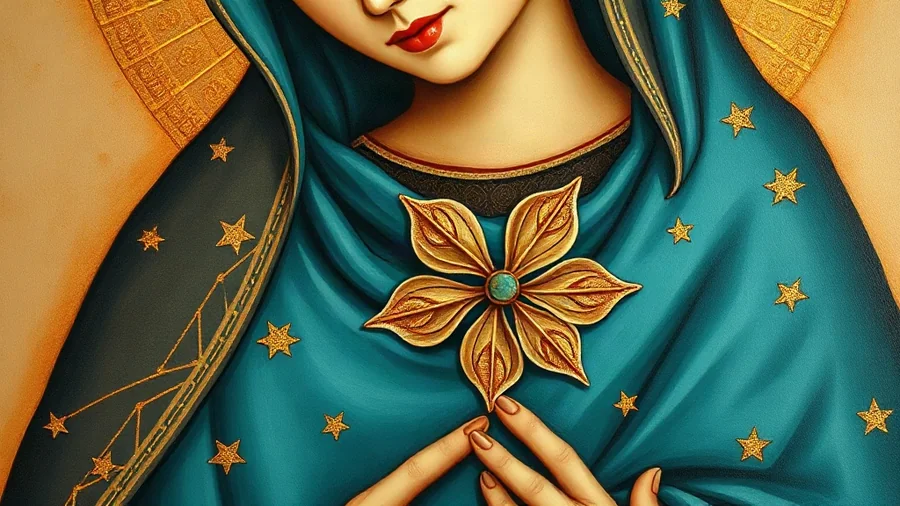 Iconografía y simbolismo de El Significado del Collar (Cozcatl) que Lleva la Virgen de Guadalupe en el Tepeyac